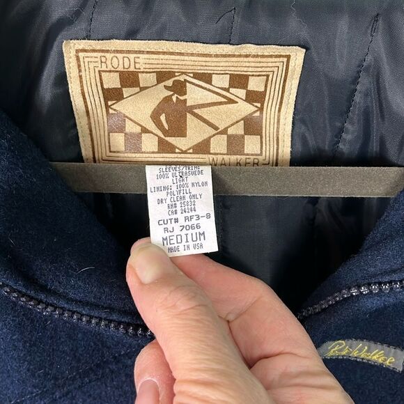 Vintage 80’s Rode Walker Made in USA Wool & Suede Bomber Near Mint condition Med - Picture 9 of 10